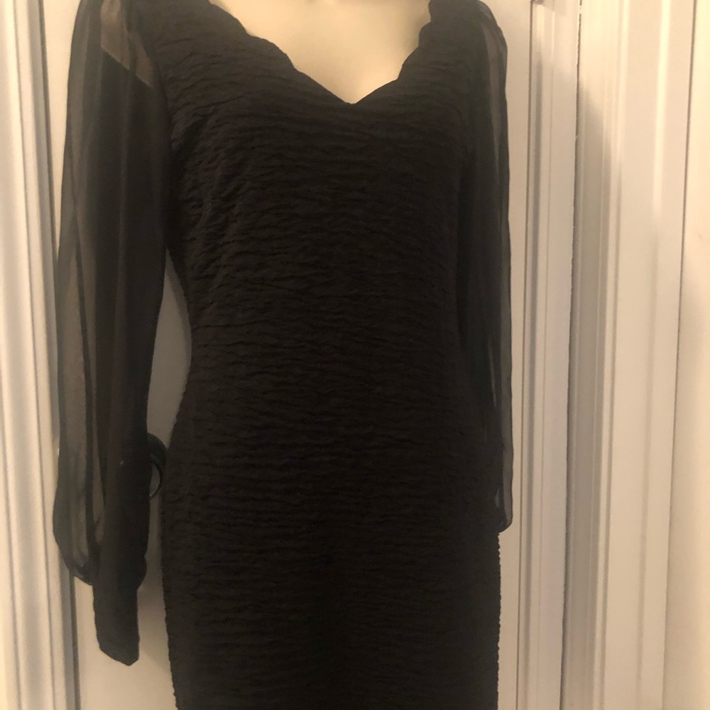 For Sure Retro Black Fitted Dress